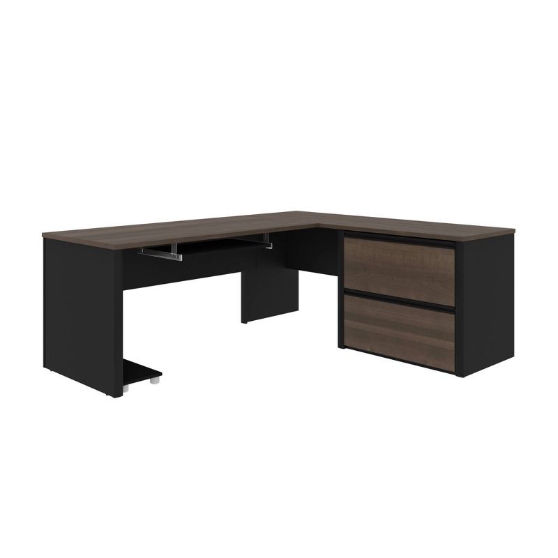 Connexion L Shaped Workstation Antigua/Black - Bestar