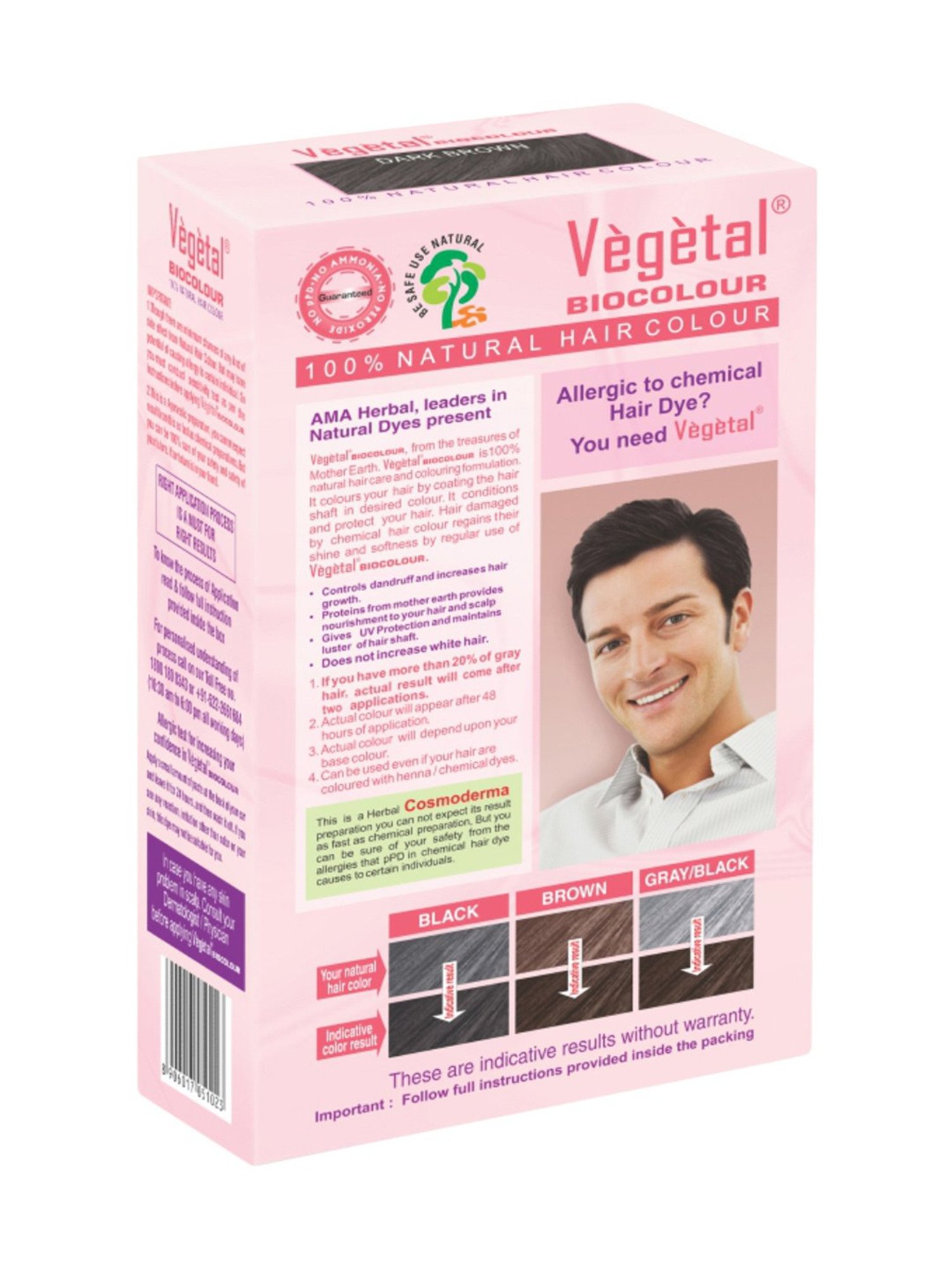Vegetal Hair Bio Color Dark Brown - 150 gm