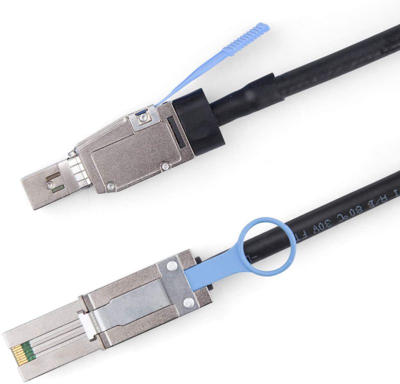External 6Gbps Mini SAS HD SFF-8644 to Mini SAS SFF-8088 Hybrid Cable, 30AWG SCSI Cable 1 meter