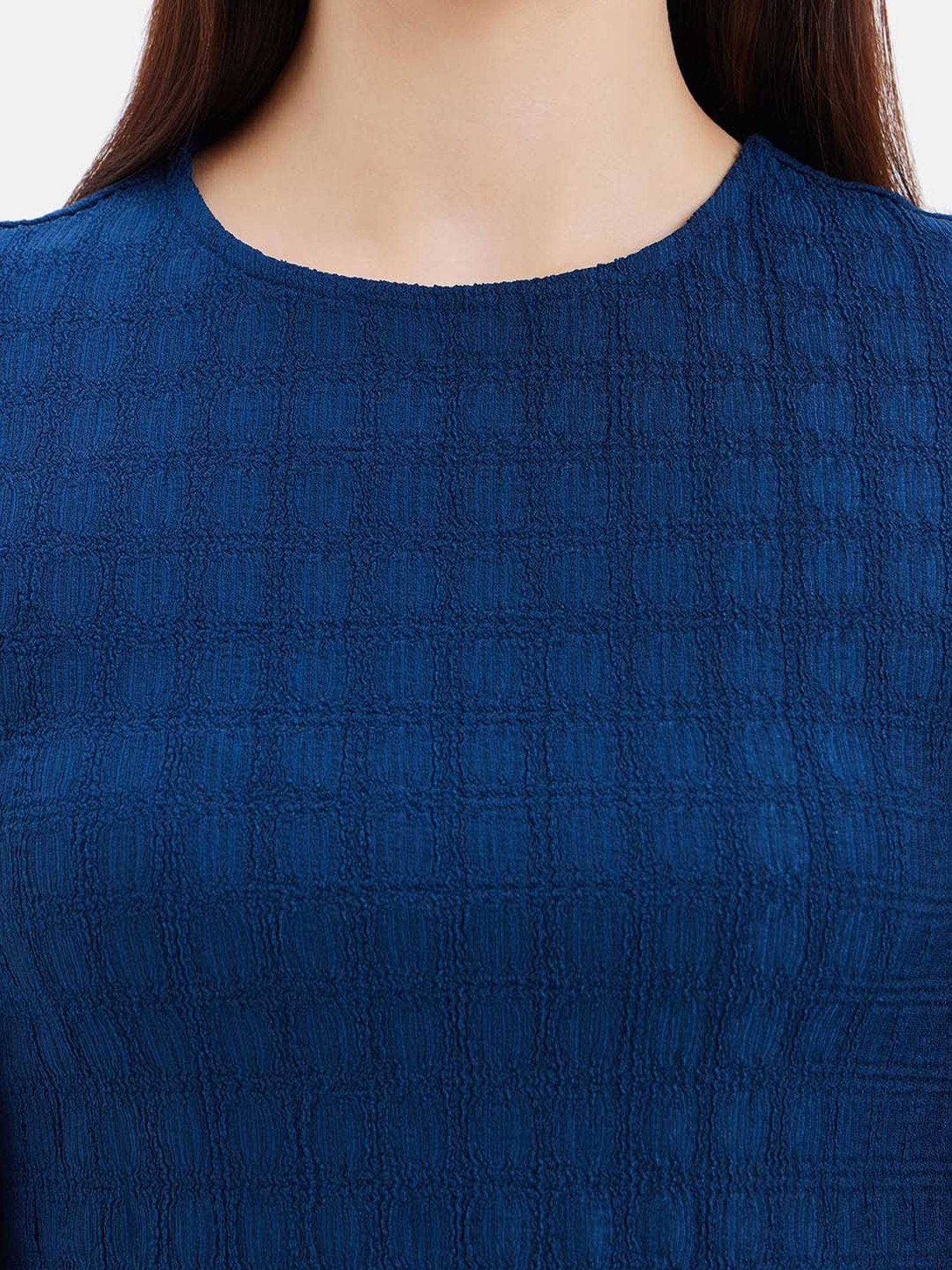 Kazo Blue Textured Top