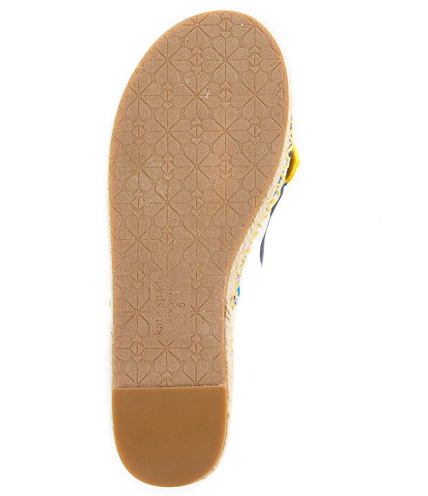 kate spade new york Saltie Shore Striped Fabric Bow Espadrille Flat Slides