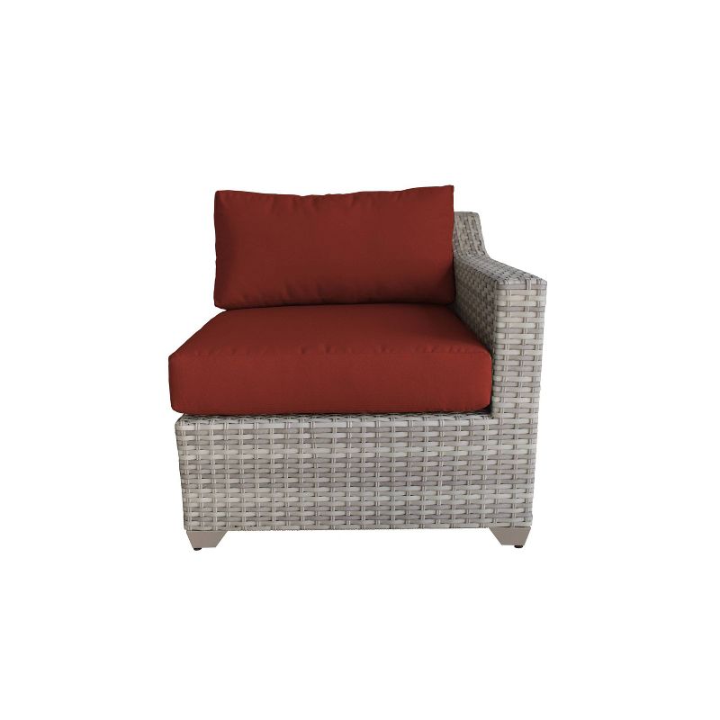 Nolin 7pc Sectional Weathered Brown Frame Sunbrella Spectrum Denim Fabric - La-Z-Boy