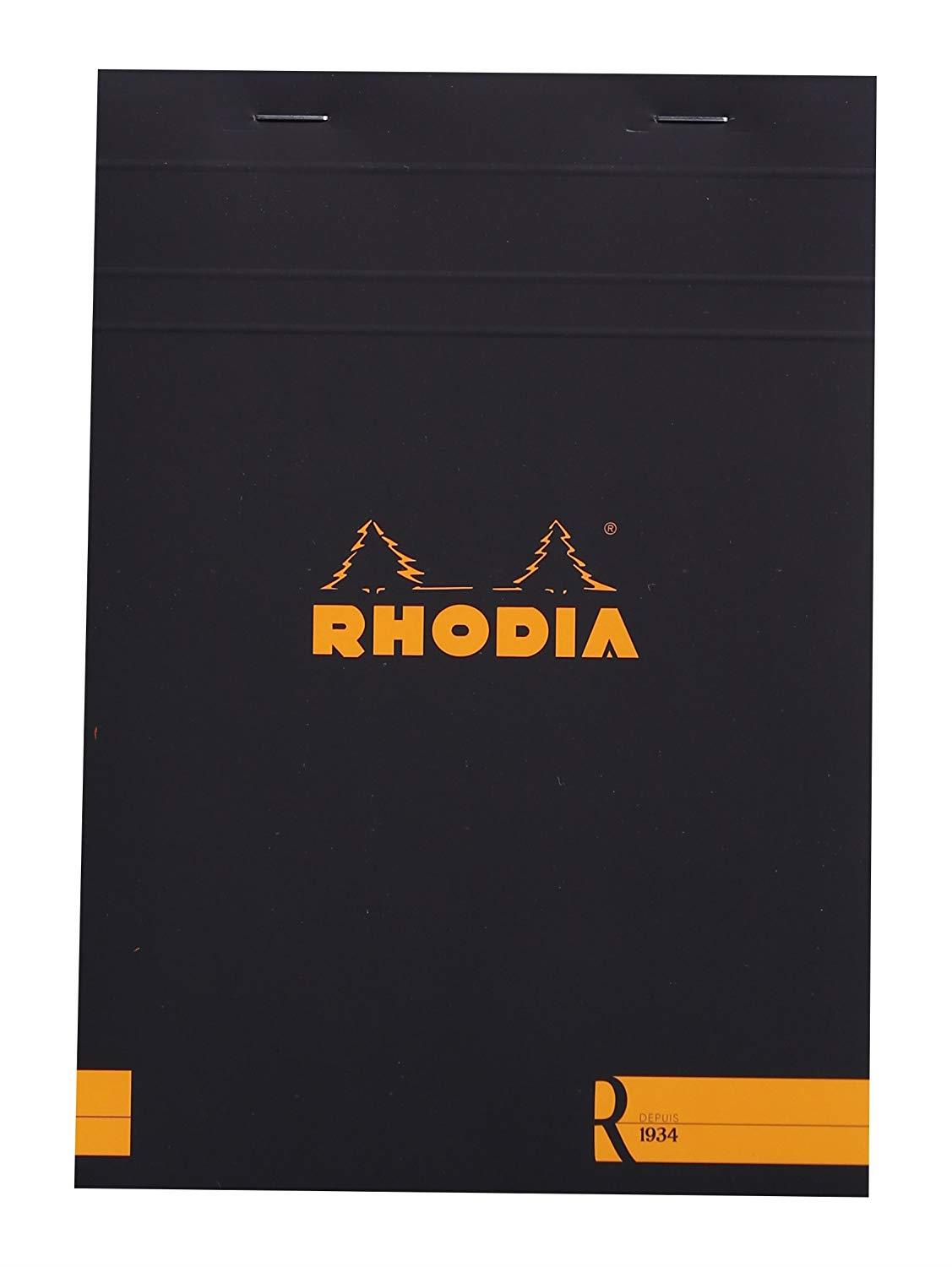 Rhodia Black Soft Touch Pad 6X8.25 Lined