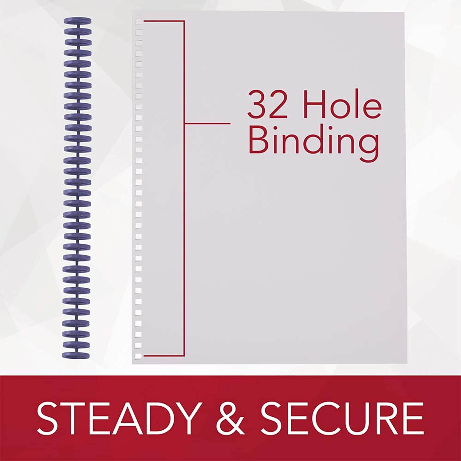 GBC Binding Spine Cassettes, 5/8" Diameter, 100 Sheet Capacity, ProClick Pronto, Navy, 20 Spines/Cassete, 5 Cassettes/Pack (2515705)