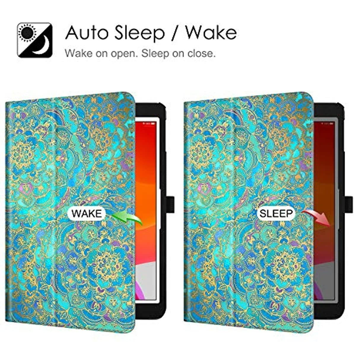 Fintie Folio Case for New iPad 8th Gen (2020) / 7th Generation (2019) 10.2 Inch - [Corner Protection] Premium Vegan Leather Smart Stand Back Cover with Pencil Holder, Auto Sleep/Wake, Shades of Blue