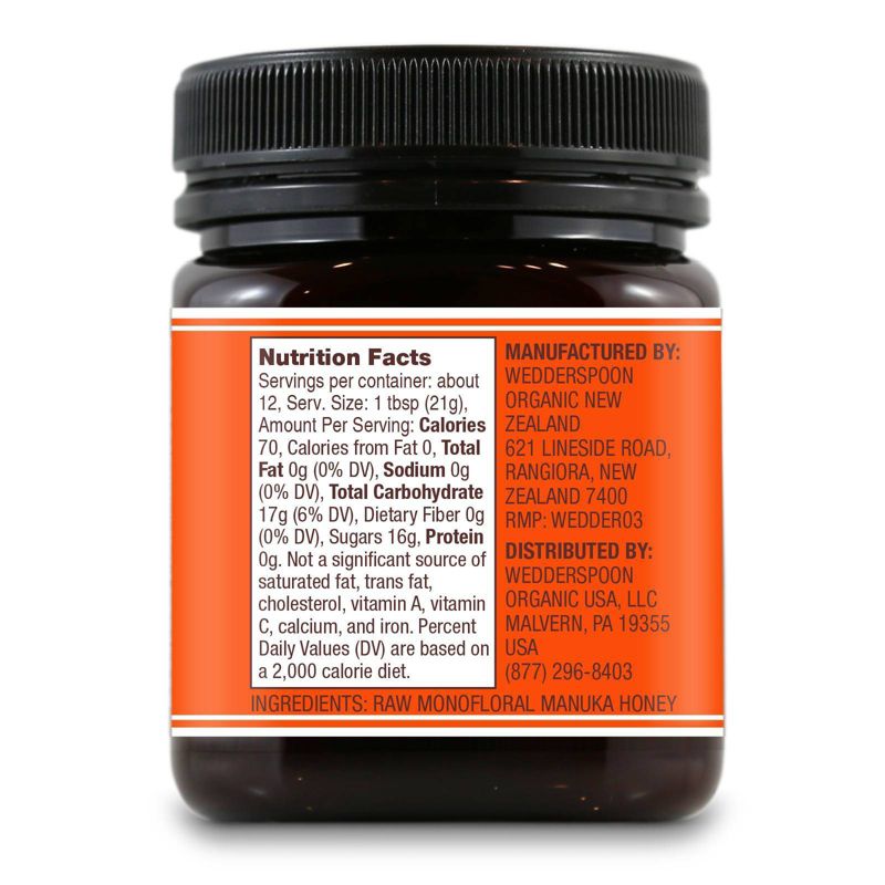 Wedderspoon Raw Monofloral Manuka Honey KFactor 16 - 8.8oz