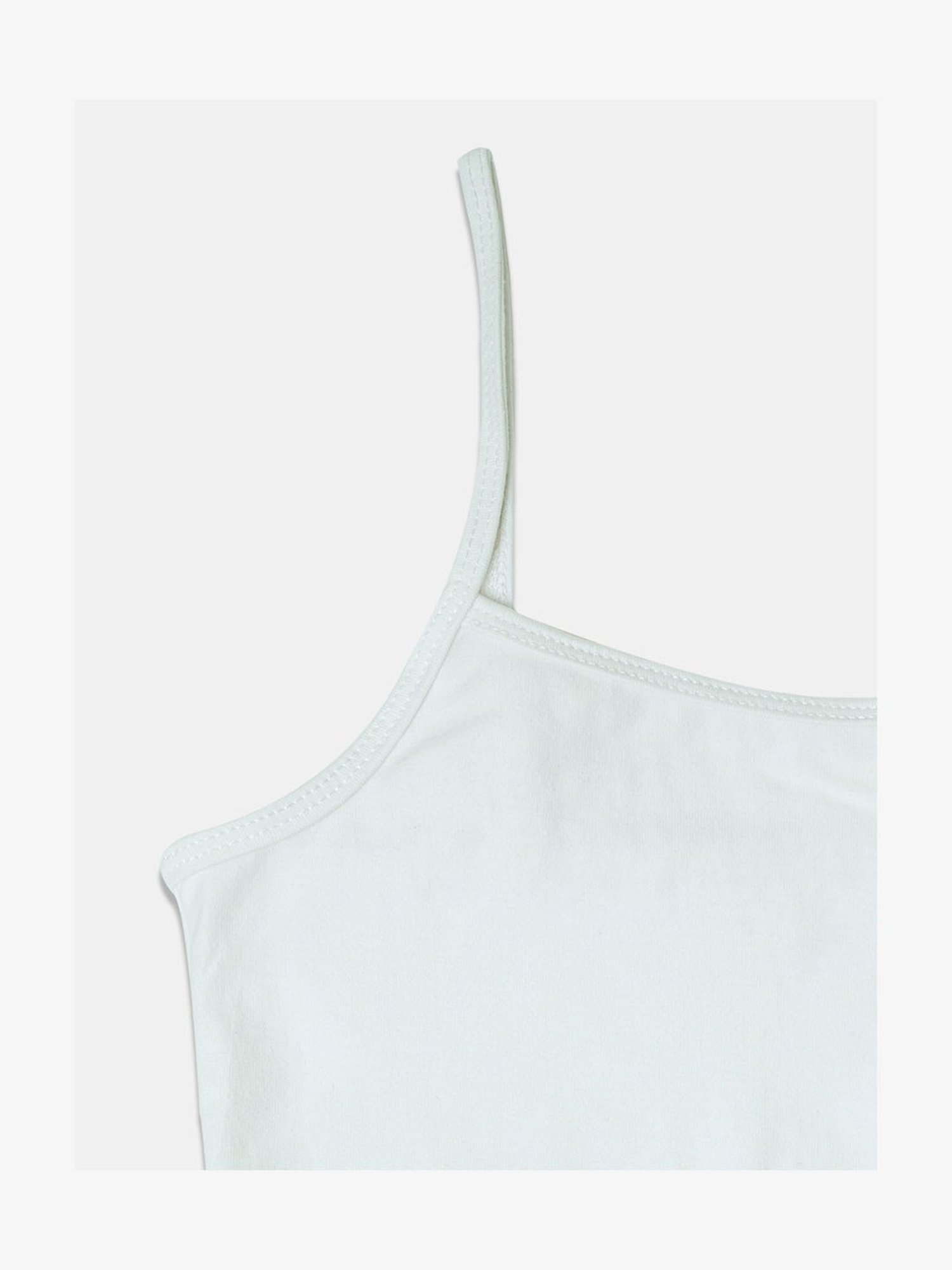 Sillysally Kids White Solid Camisole (Pack of 2)