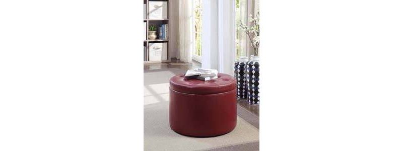Round Shoe Ottoman Burgundy - Breighton Home