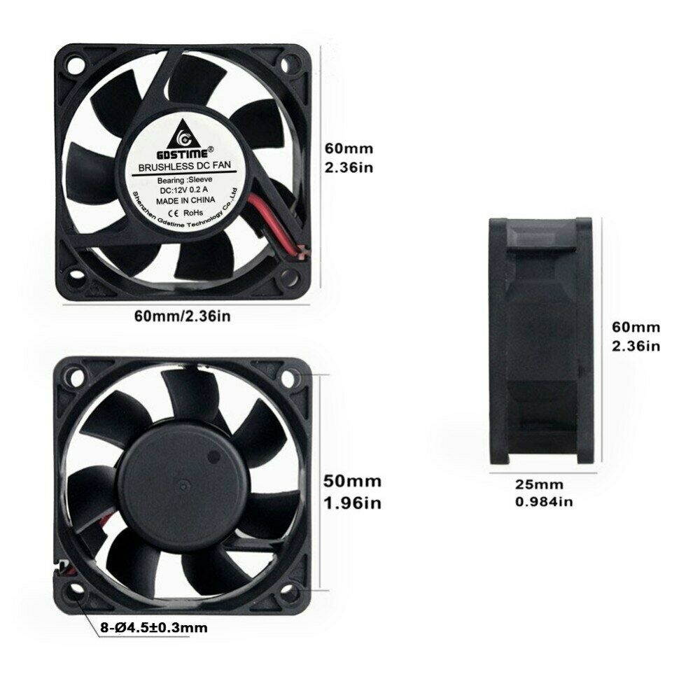 12v 80mm Cooling Fan Long Wire 80x80x10mm DC PC Computer Case Cooler 8010 2-Pin