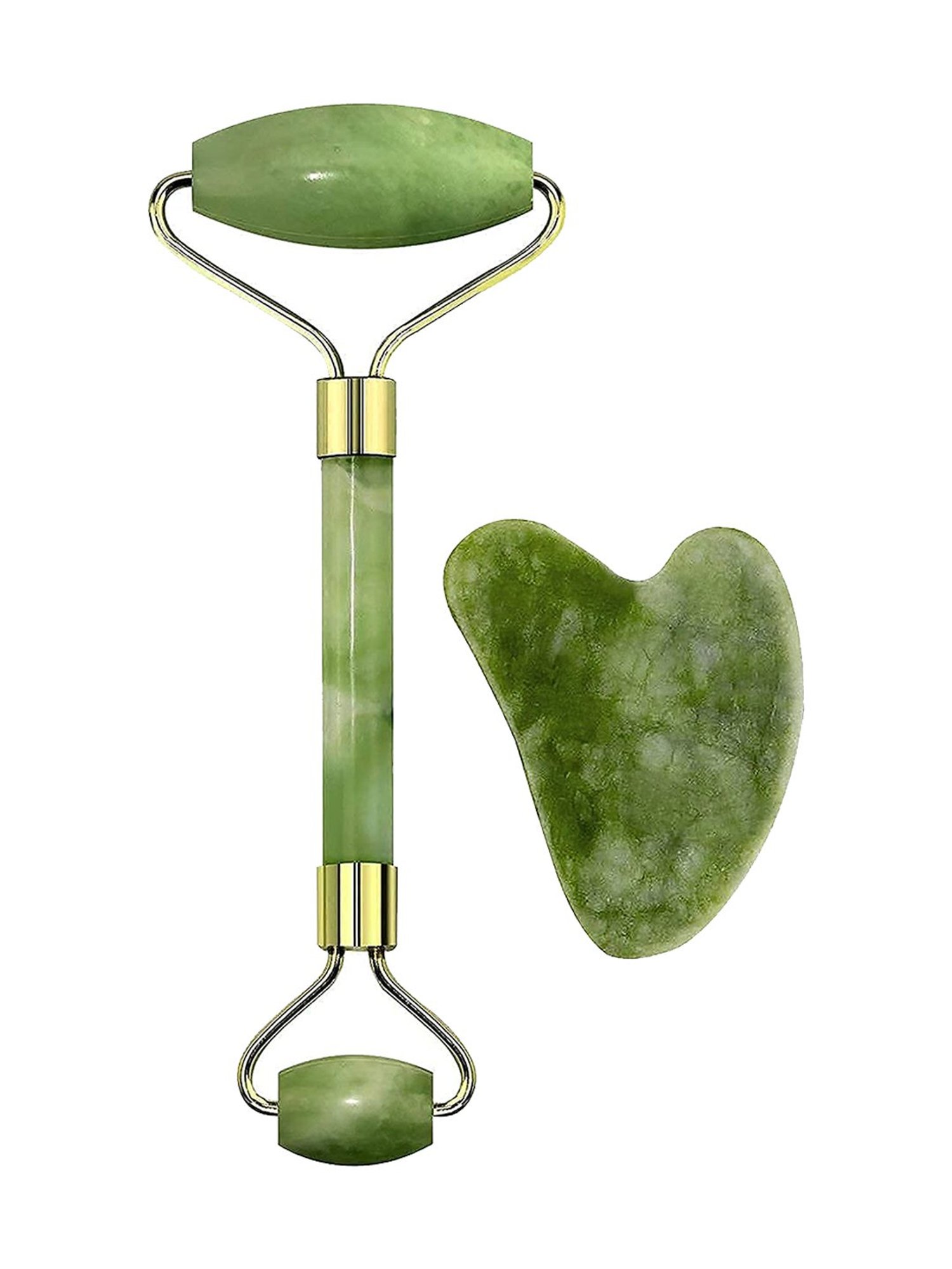 Kazarmaa Jade Roller with Gua Sha Face Massager Set