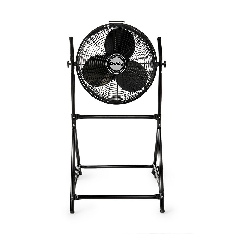 Air King 18" 1/6 HP 3-Speed Adjustable Height Floor Fan with Roll-About Stand