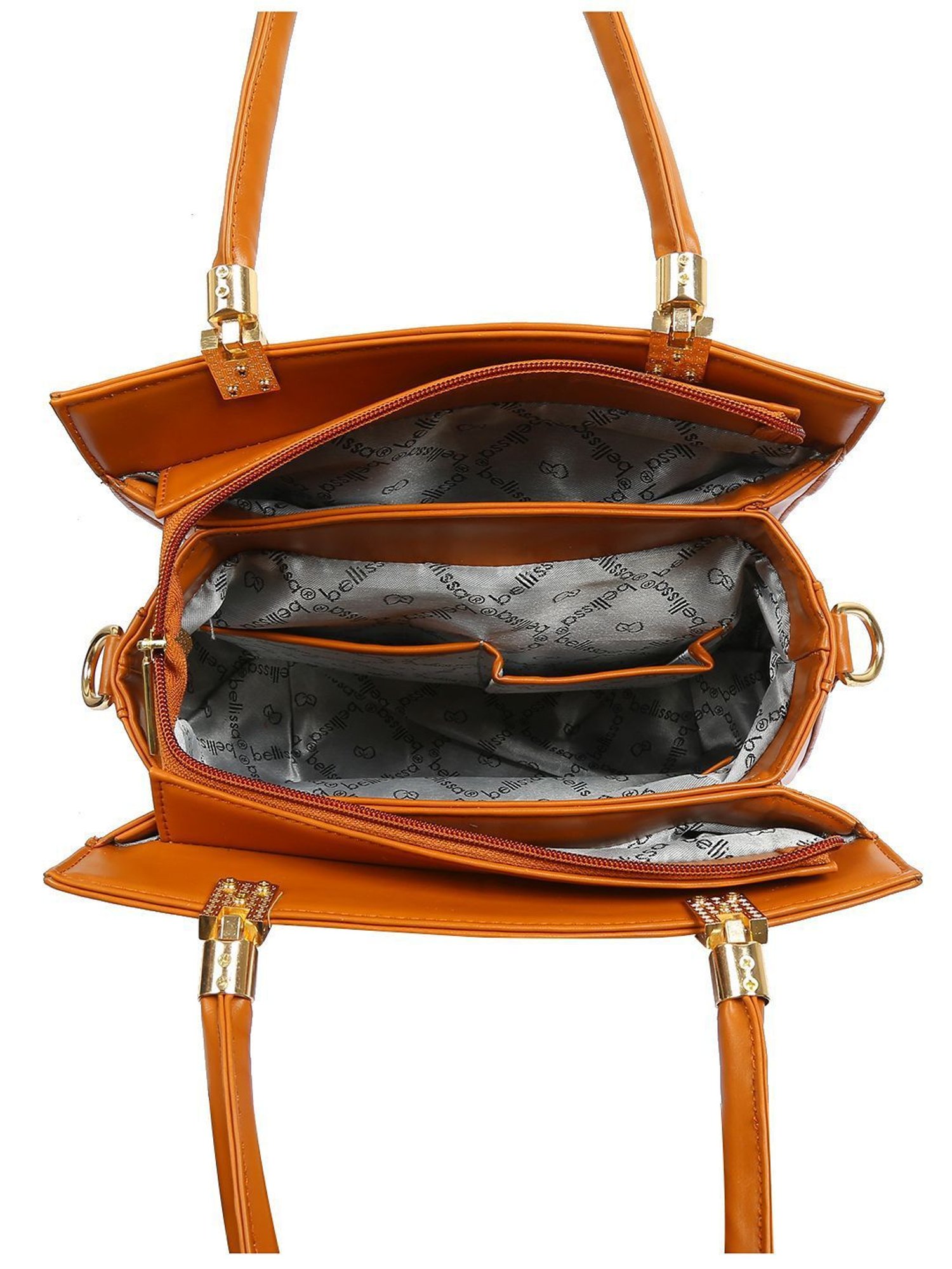 Bellissa Tan Solid Medium Premium Shoulder Handbag