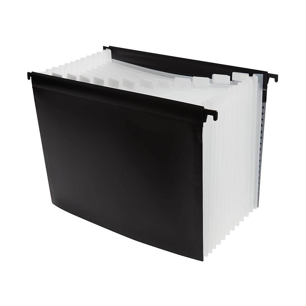 Staples Poly Expanding Hanging File Folder Jan-Dec Index Letter 12 Pocket Blk