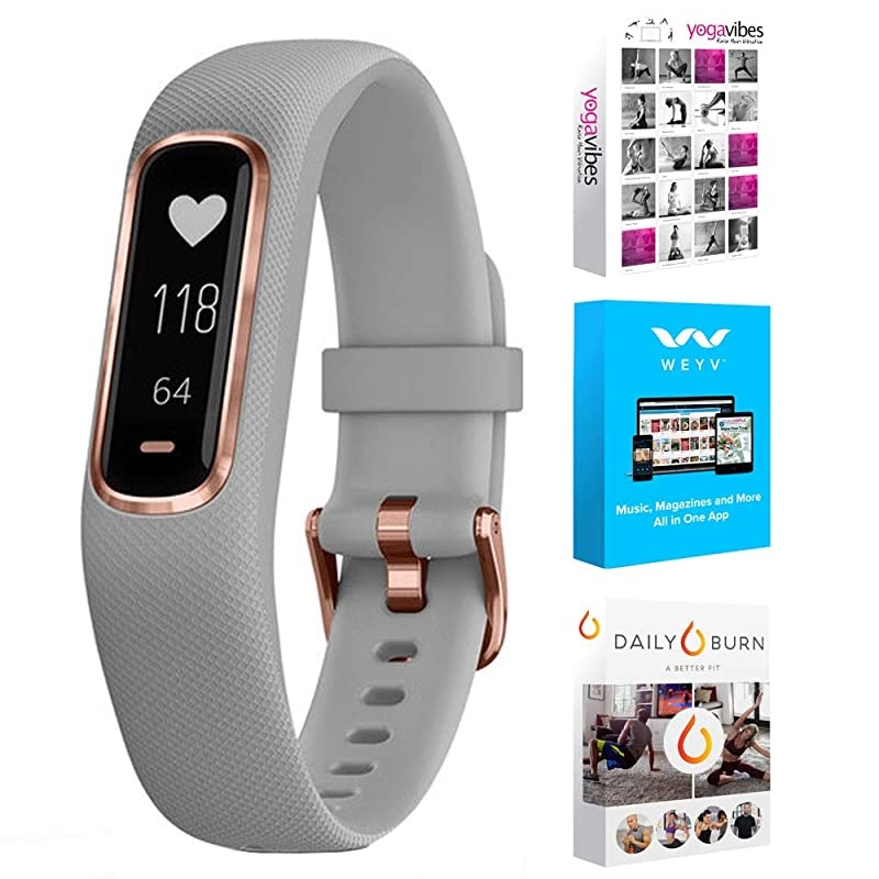 Vivosmart 4 Activity & Fitness Tracker Black with Midnight Hardware (S/M) (010-01995-10) with Tech Smart USA Fitness & Wellness Suite