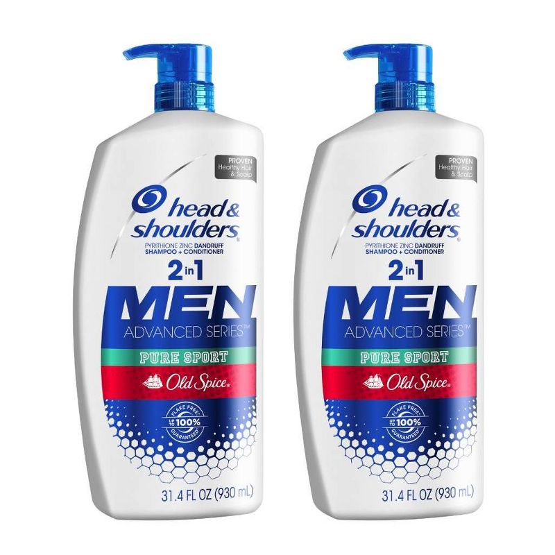 Head and Shoulders Old Spice Pure Sport Dandruff 2-in-1 Shampoo and Conditioner - 31.4 fl oz Twin Pack