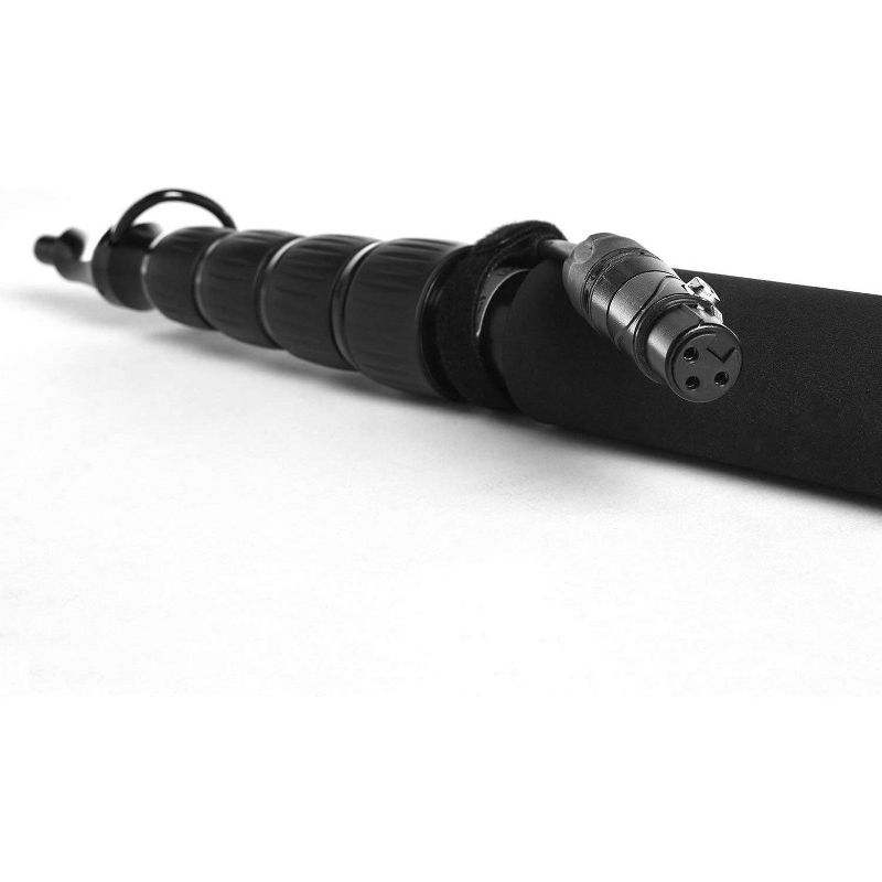 LyxPro Portable Mic Boom Pole Arm 5 Section Stretchable Padded Handheld Telescopic Aluminum Adjustable with Built in Internal XLR Cable Shotgun Zoom Microphones, Fish Pole extends 2.4&rsquo; - 9.25&rsquo; MPL-20