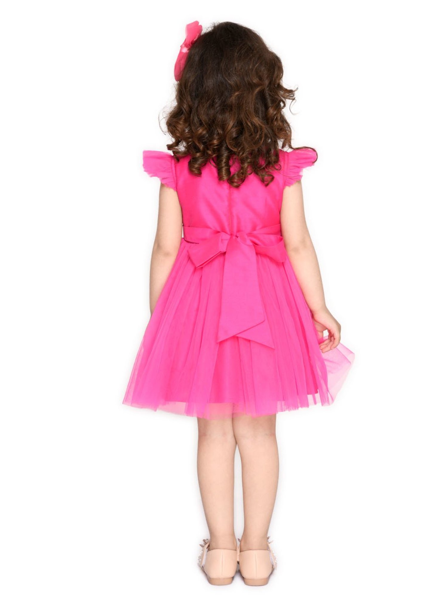 Saka Designs Kids Pink Applique Dress