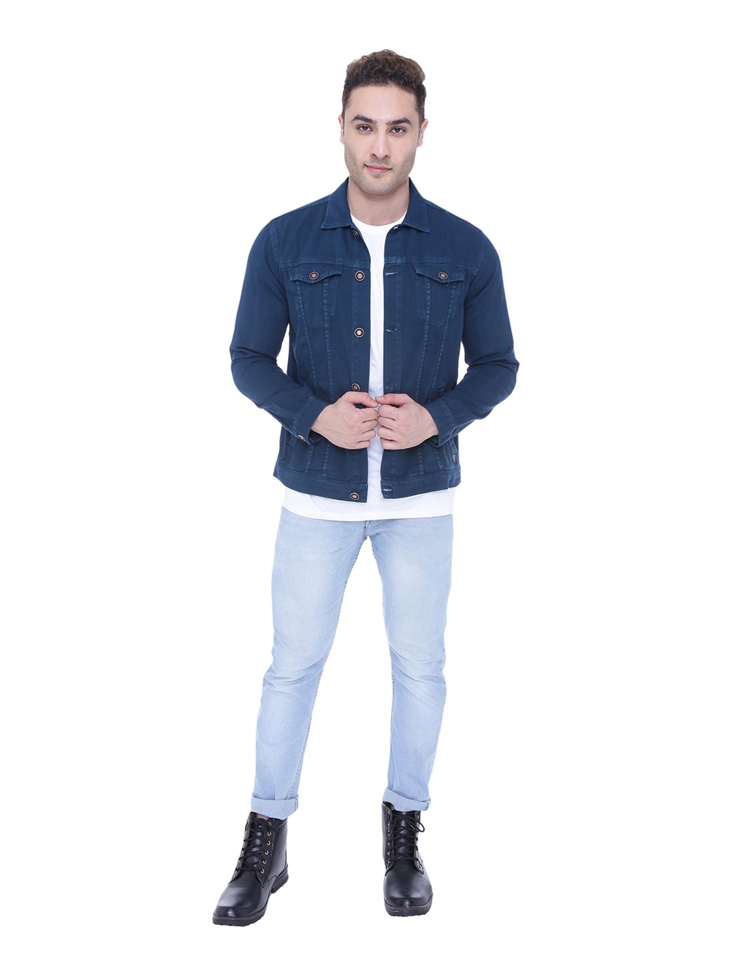 Kuons Avenue Blue Shirt Collar Denim Jacket