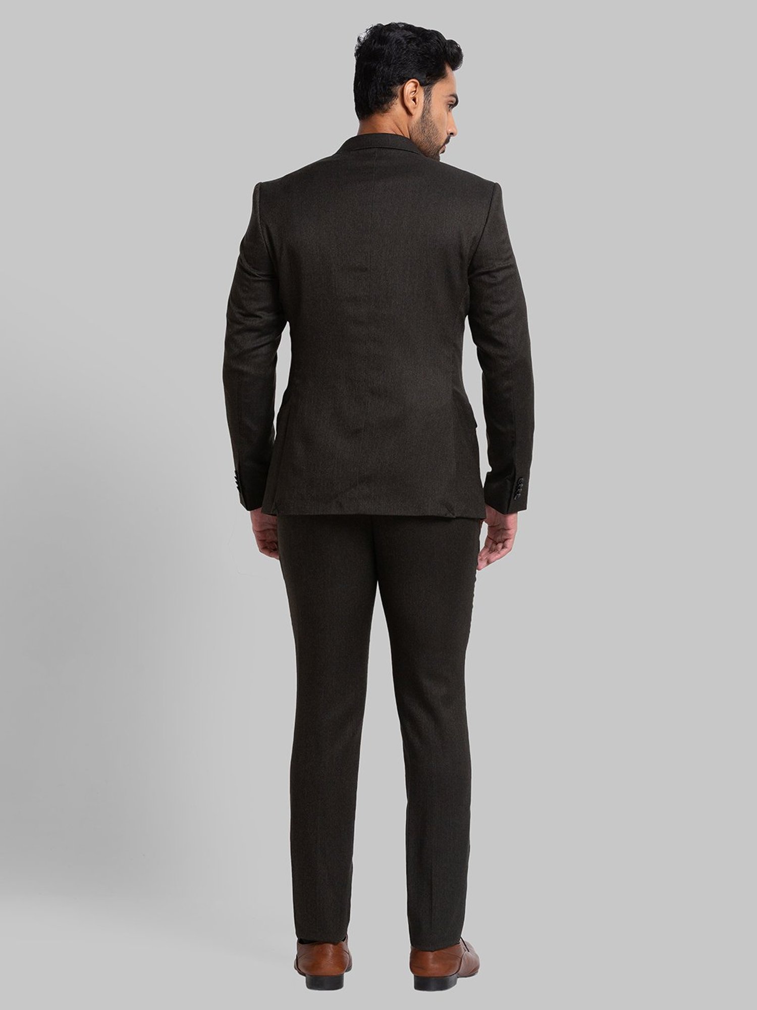 Parx Green Regular Fit Self Pattern Two Piece Suit