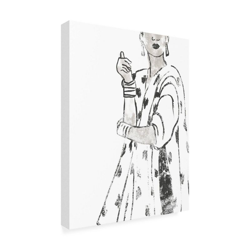 24" x 32" June Erica Vess 'Fashion Plate Power II' Unframed Canvas Art - Trademark Fine Art