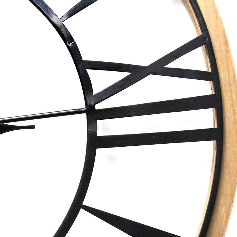 29.5" Columbus Wall Clock Natural/Black - Stratton Home Décor