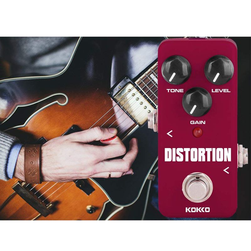 Distortion Guitar Pedal, Mini Effect Pedal Processor of Classic Distortion Tone Effect Universal for Guitar and Bass,Exclude Power Adapter - KOKKO (FDS2)