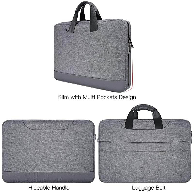 13 Inch Laptop Sleeve Bag, Waterproof Men Women Laptop Briefcase Organizer for Dell XPS 13 7390, Lenovo Chromebook C330, Macbook Air 13 A2337 A2179, Surface ASUS HP Chromebook Carrying Case, Gray