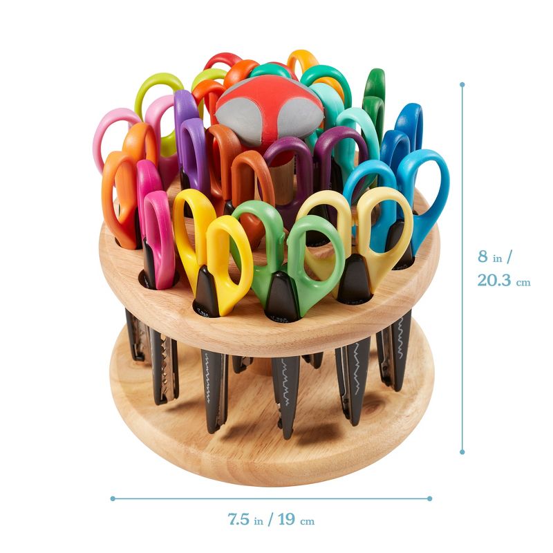 ECR4Kids Craft Scissor Set - Decorative Paper Edger Scissors with Rotating Stand (18 Pieces)