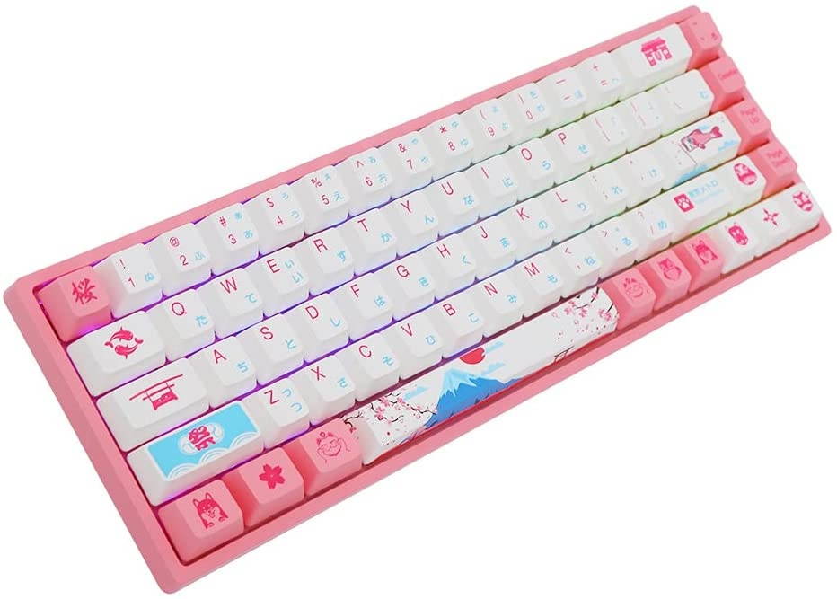 EPOMAKER AKKO 3068 R2 World Tour Tokyo 68 Keys RGB 65% Bluetooth 5.0 Wired/Wireless Mechanical Keyboard with PBT Japanese Keycaps, NKRO for Gamers/Mac/Win (Gateron Pink Switch, 68 Keys)