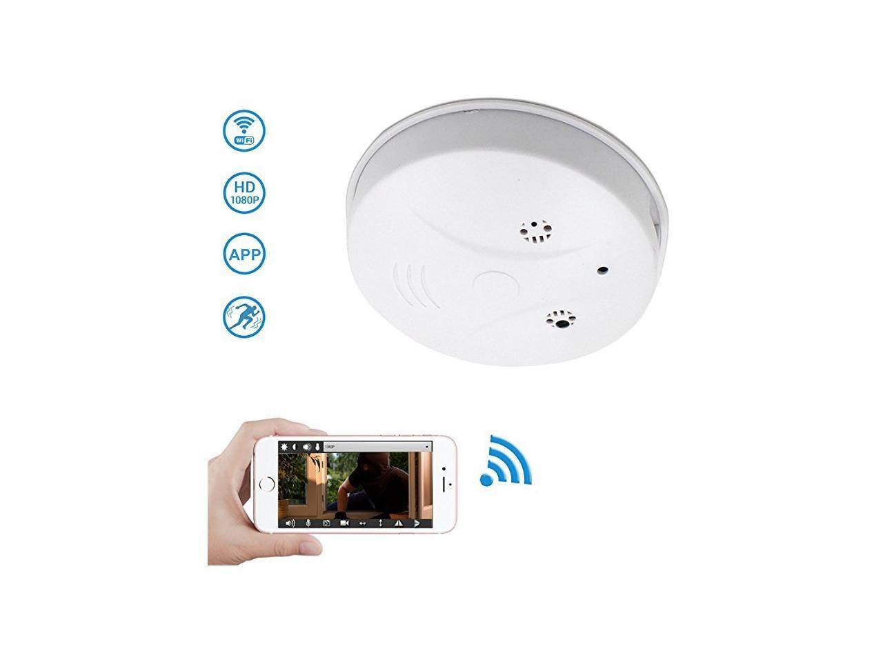 WiFi Hidden Camera Spy Camera Smoke Detector, DareTang HD 1080P Motion Detection Activated Mini Video Recorder Security Cameras for iPhone,Android and PC