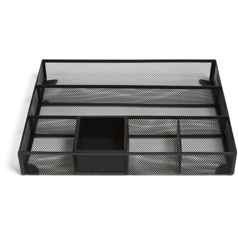 TRU RED 6 Compartment Mesh Drawer Organizer, Matte Black TR57545-CC