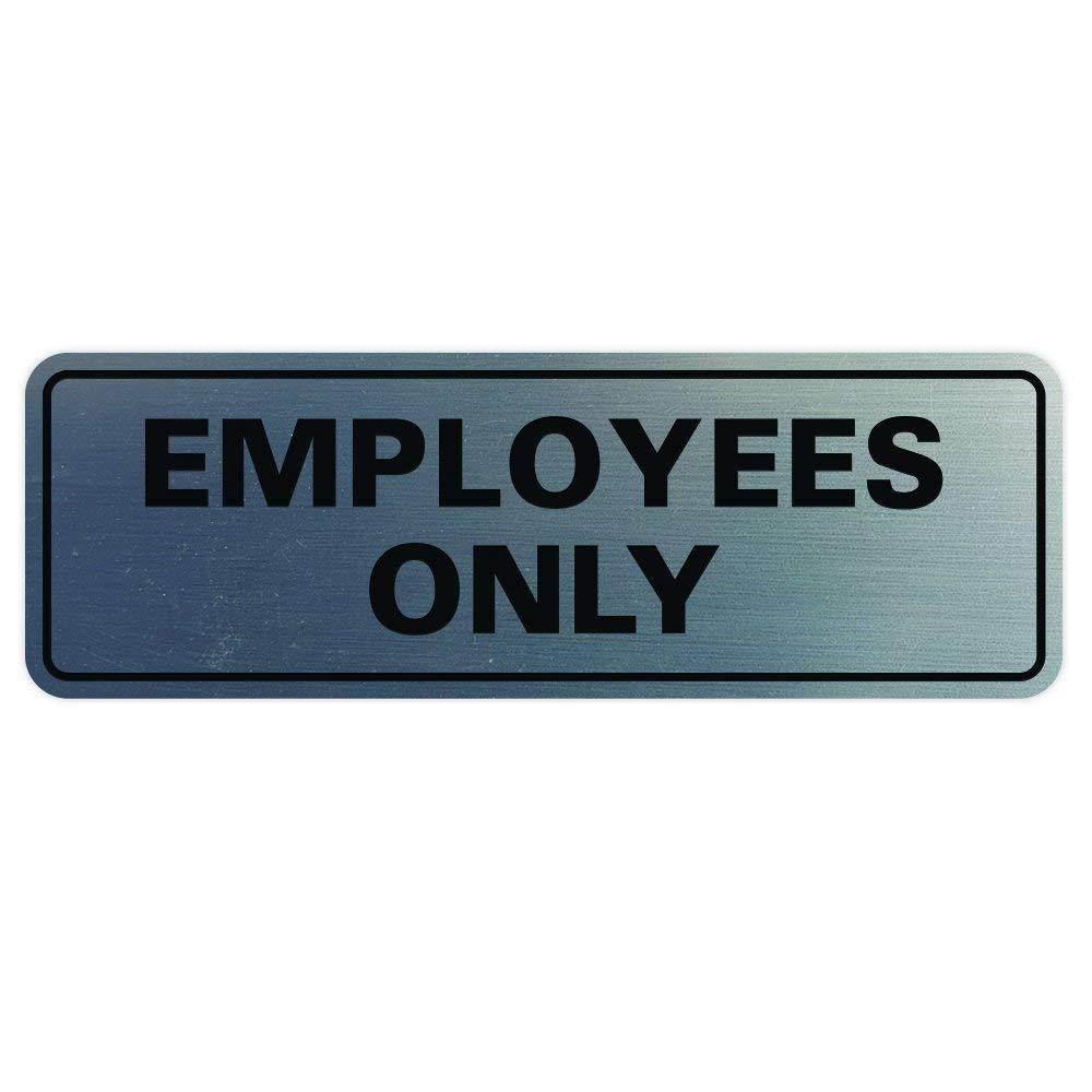 Basic EMPLOYEES ONLY Sign - Silver Small