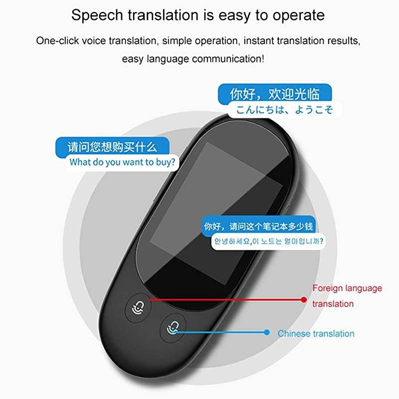 Portable Immediate Voice Language Translator Device Two Way Translation in 79 Languages Offline Translation Smart WiFi 24 Inch Touch Screen Translator for Learning Shopping Business Travel