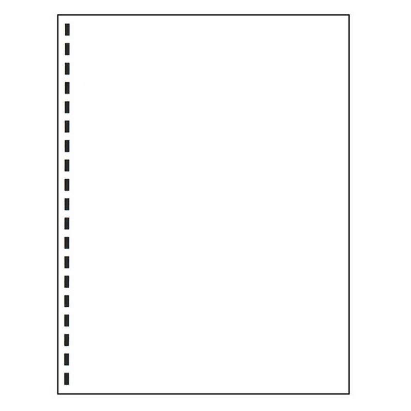 8-1/2" x 11" Laser Cut Sheet, 24# White Stock, 19 Rectangular Holes Left Side (Carton of 2500)