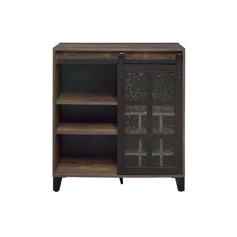 Treju Wine Cabinet Rustic Oak/Black - Acme Furniture