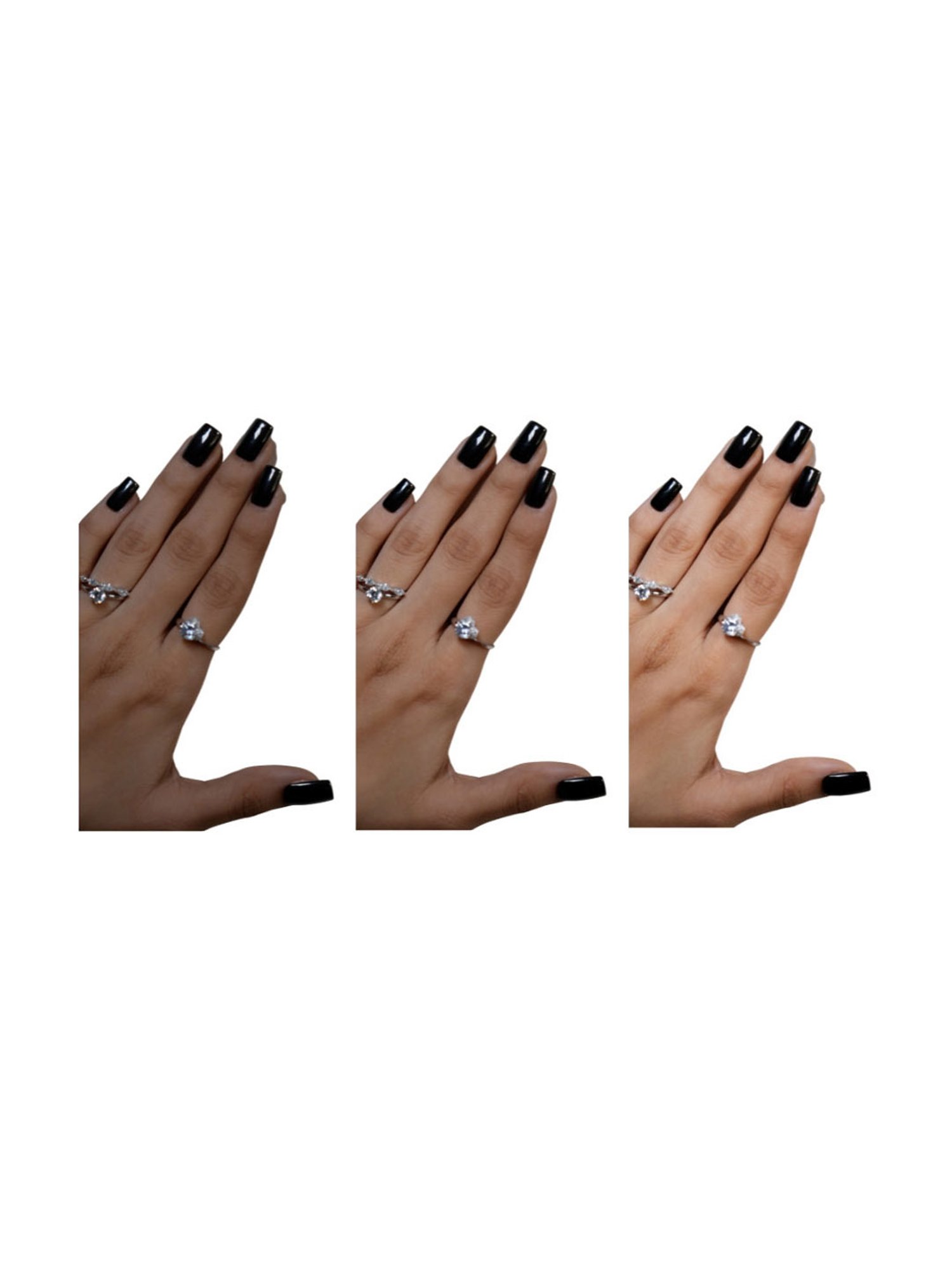 SOEZI Black Beauty Reusable Press On Nails - Ready To Wear Kit