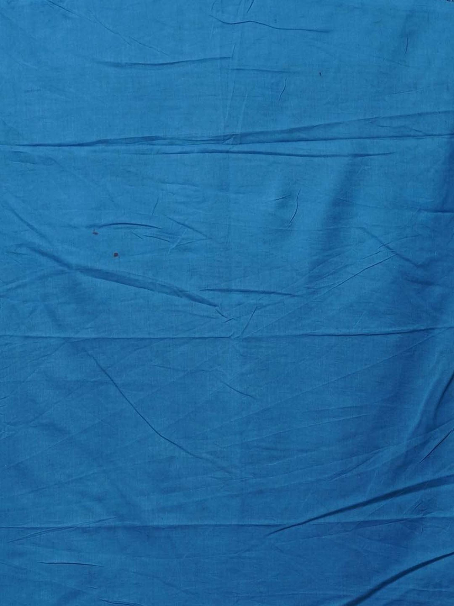 Unnati Silks Blue & Black Cotton Printed Saree With Unstitched Blouse