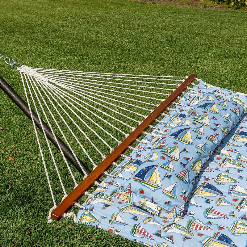 Newport Double Quilted Hammock Blue/Sail Boats - Smart Living