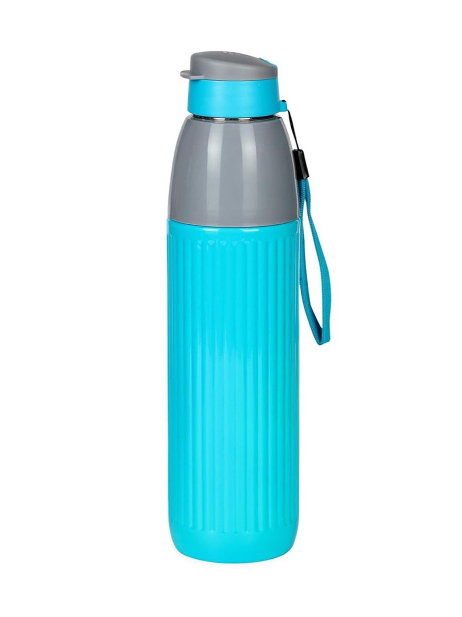 Varmora Veto Sky Blue Stainless Steel Insulated Inner Steel Outer Plastic Water Bottle - 700 ml
