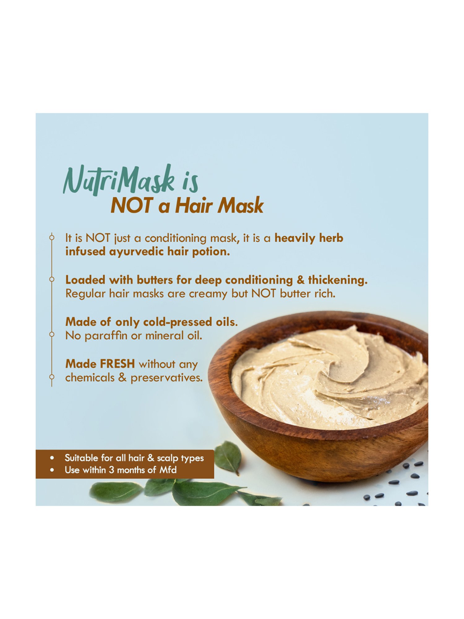 Nat Habit Curry Sesame Melanin Restore Fresh Hair Nutri Mask - Pack of 2