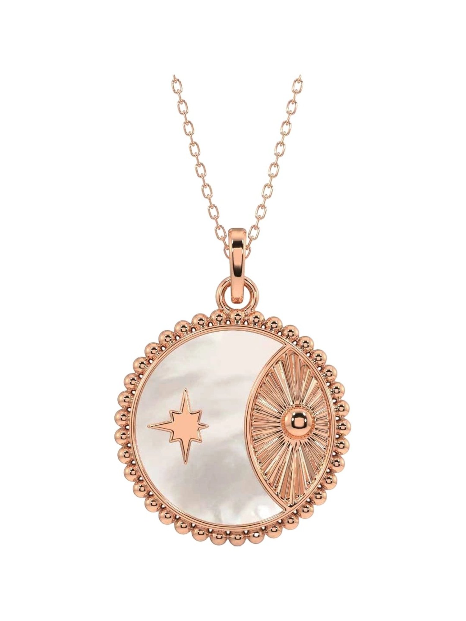 Zavya 92.5 Sterling Silver Pearlescent Elegance Pendant with Chain for Women