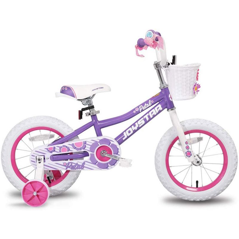 Joystar Petal 16 Inch Kids Toddler Pedal Bike Bicycle with Training Wheels, Rubber Air Tires, and Coaster Brakes, for Ages 4 to 7