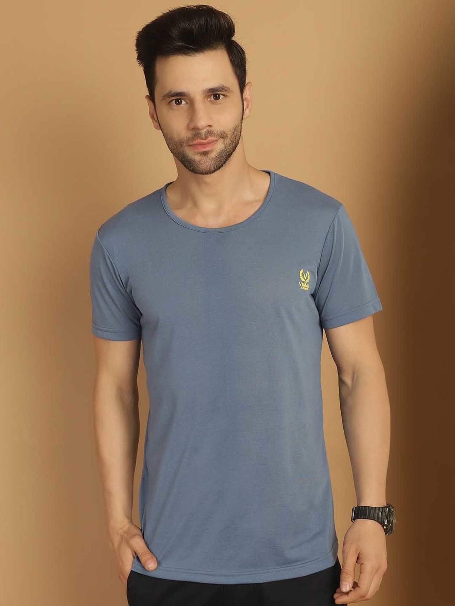 Vimal Jonney Multicolor Regular Fit Crew T-Shirt - Pack of 3