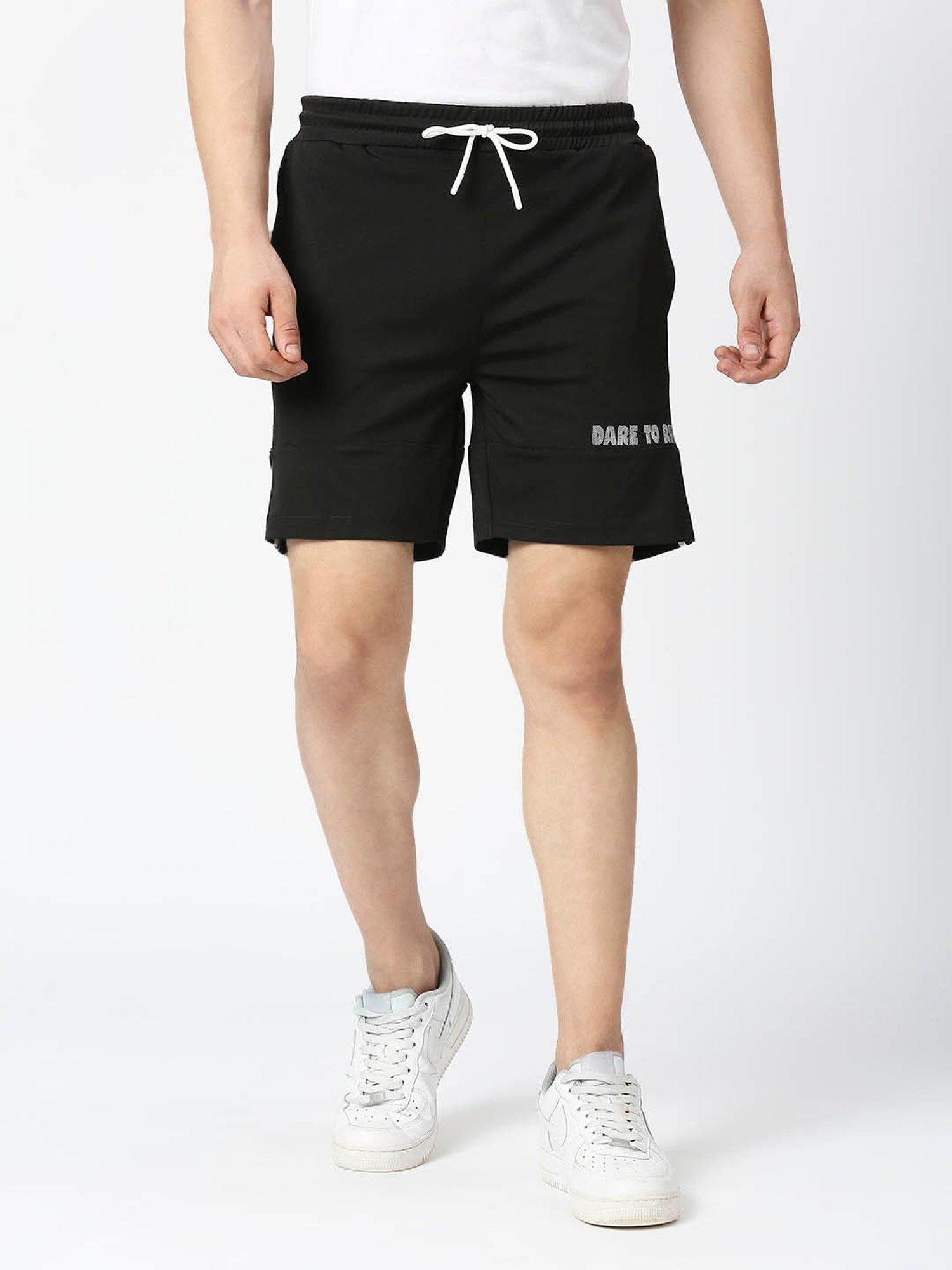 Fitz Jet Black Slim Fit Sports Shorts