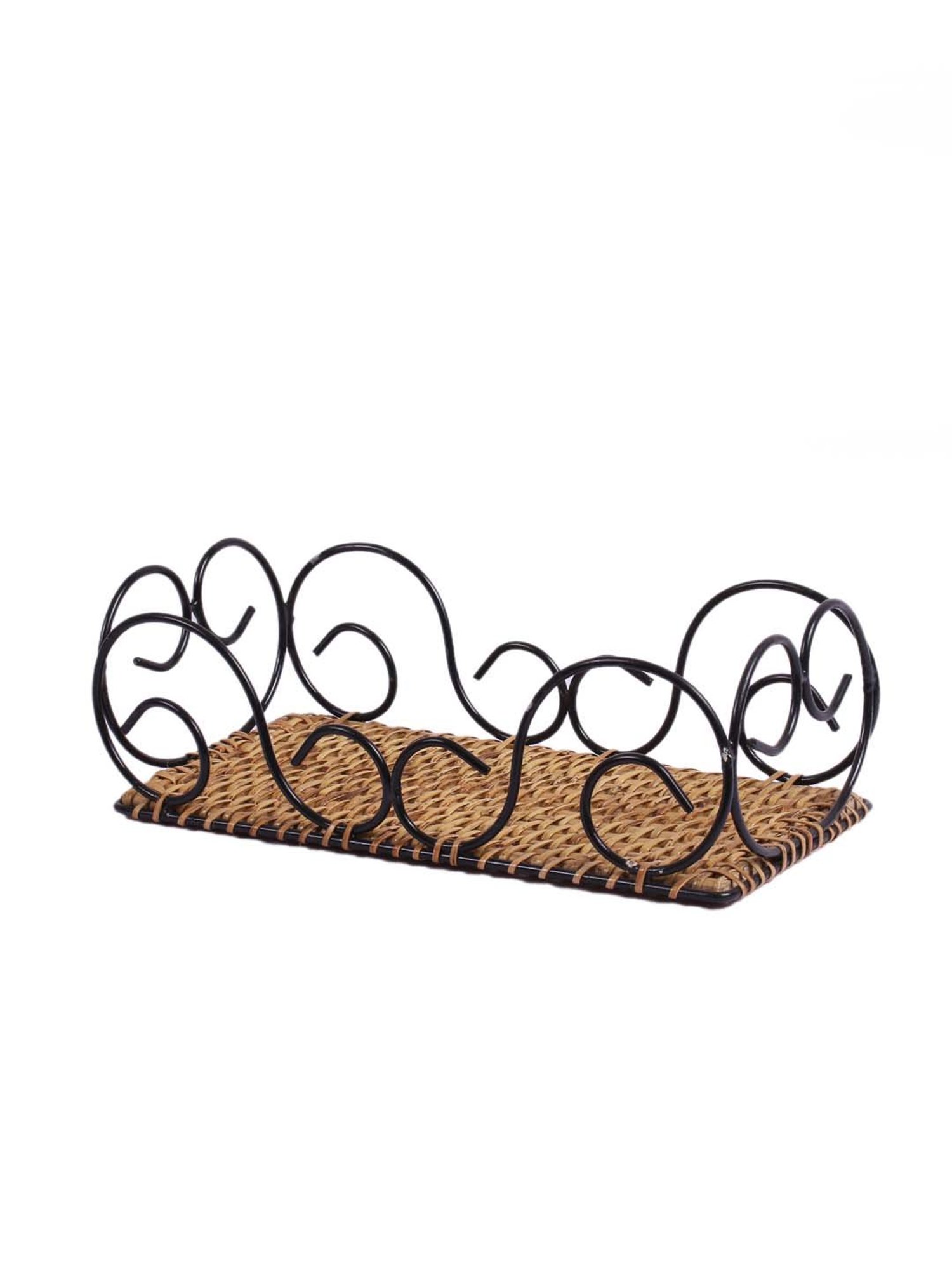 VarEesha Beige Bamboo Wicker Curvy Multipurpose Baskets - Set of 2