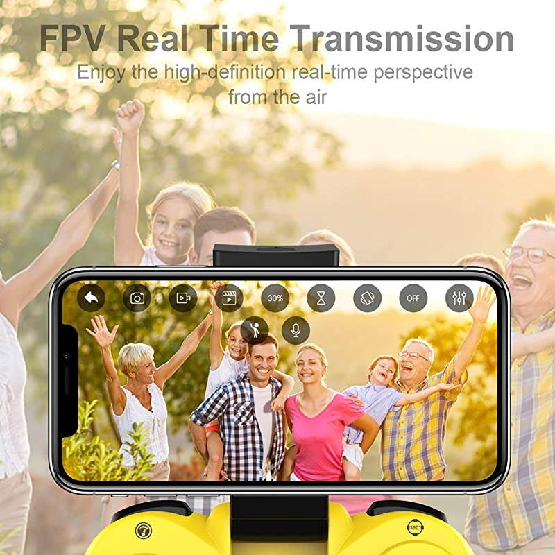 Q8 FPV Drone with Camera for Kids Adults,RC Drones for Kids,Quadcopter with Yellow Light,Altitude Hold,Gravity Sensor and Remote Control,Kids Gifts Toys for Boys and Girls
