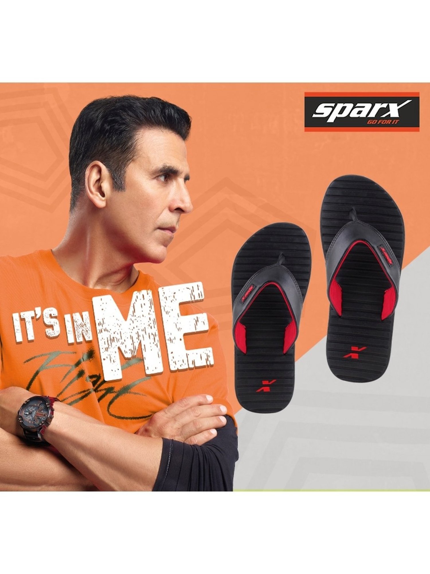 Sparx Men's Black Flip Flops