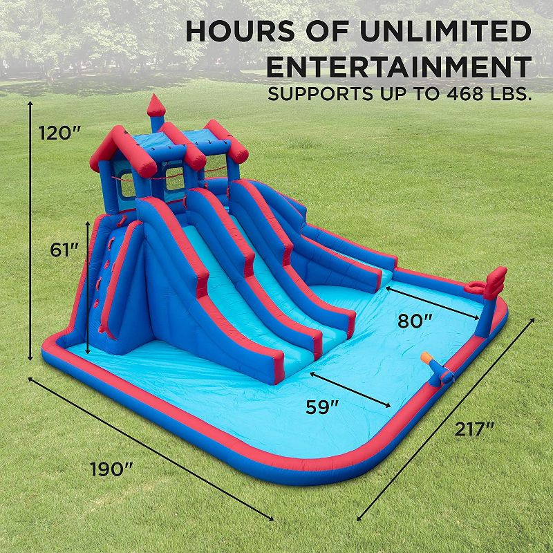 HearthSong Strike Zone 18'L Bowling Water Slide with Two Speed Boards for Outdoor Active Play