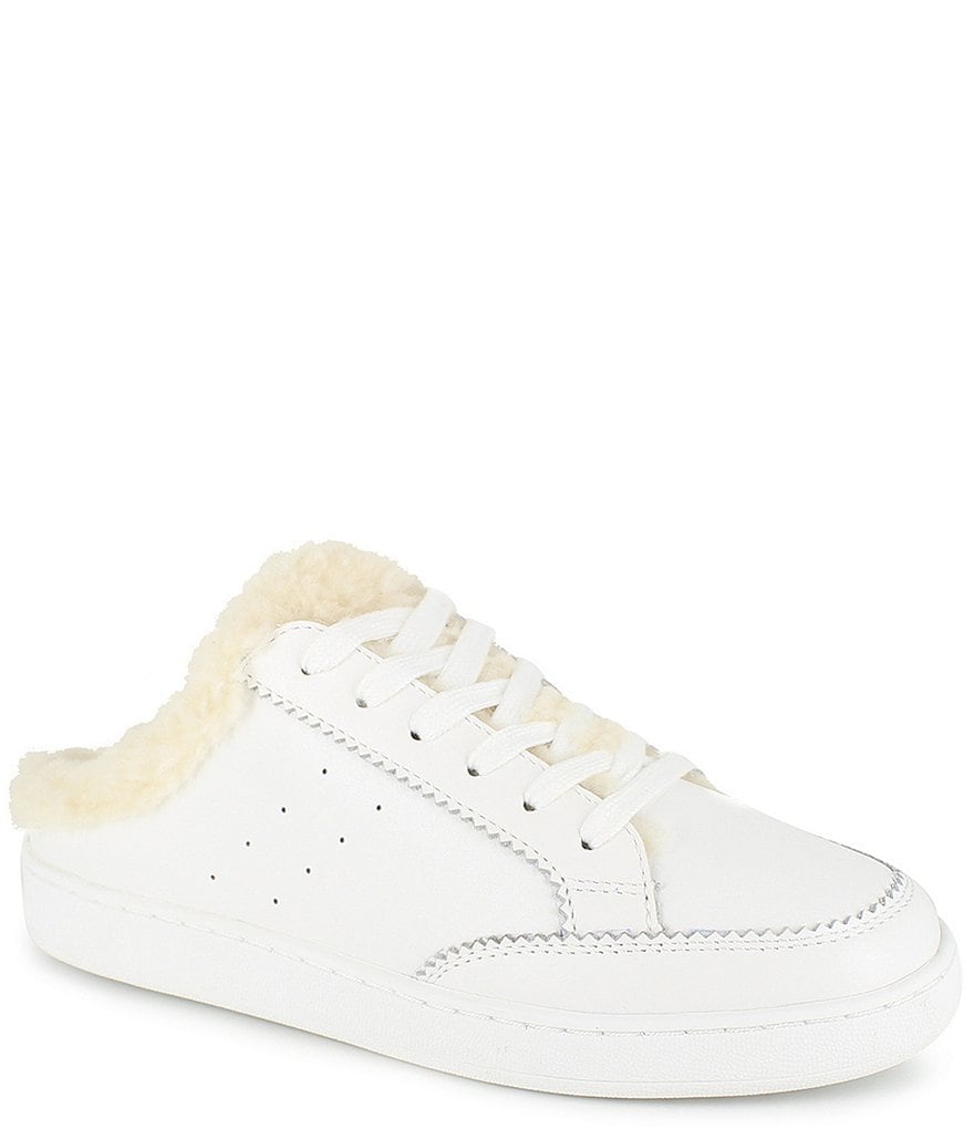 Splendid Frieda Leather Faux Fur Shearling Lined Sneaker Mules