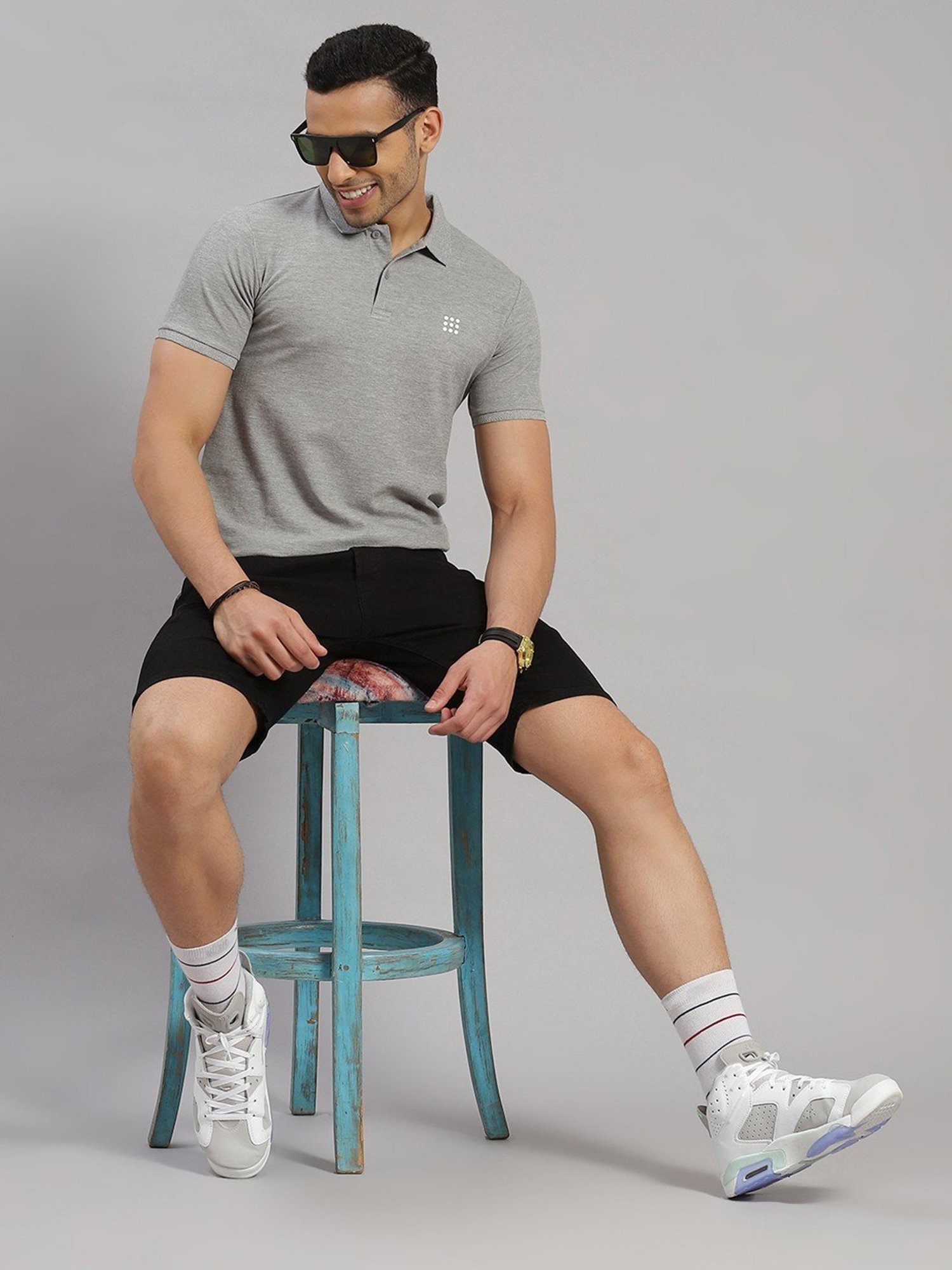 Rock.It Grey Smart Fit Polo T-Shirt